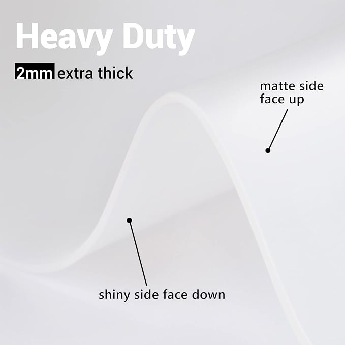 Ewen 39.4x23.5in 2mm Extra Large Silicone Mat, Thick Heat Resistant Placemat Silicone Mats for Kitchen Counter, Bar Workbench Table Protector Cover Pad for Air Fryer Coffee Maker Stove Translucent - Image 4