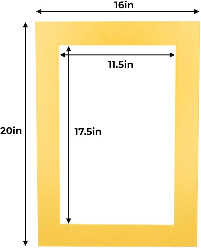 12x18 Mat for 16x20 Frame - Precut Mat Board Acid-Free Metallic Gold 12x18 Photo Matte For a 16x20 Picture Frame, Premium Matboard for Family Photos, Show Kits, Art, Picture Framing, Pack of 10 Mats - Image 4