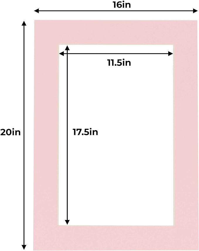 12x18 Mat for 16x20 Frame - Precut Mat Board Acid-Free Soft Pink 12x18 Photo Matte For a 16x20 Picture Frame, Premium Matboard for Family Photos, Show Kits, Art, Picture Framing, Pack of 100 Mats - Image 3