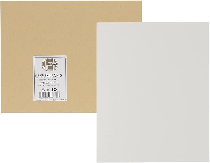 Pannelli Telati Mounted Canvas Panel - Acid Free 100% Cotton Canvas for All Types of Media - [8x10-16 Pack] by Unknown