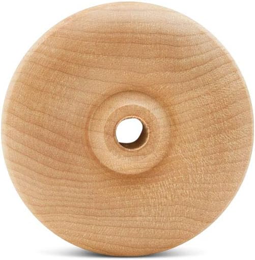 Classic Mini Wooden Wheels, Great for Crafts Too, 3 Inch Diameter, 3/4 Inch Thick, 3/8 Inch Hole, Pack of 4, by Woodpeckers - Image 2