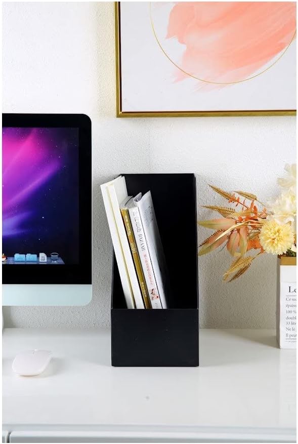 YBM HOME Vertical File Bins Organizer Open Front Design for Easy Access to Files, Documents, and Magazines, Ideal for Home Office, Work Desktops, or School, Large, 1271-6 - Image 2