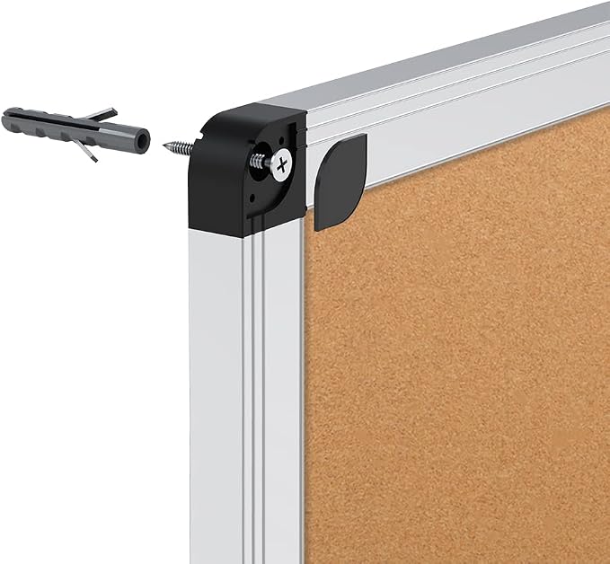 VIZ-PRO Cork Notice Board, 36 X 24 Inches, Silver Aluminium Frame - Image 4
