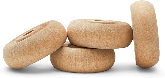 Classic Mini Wooden Wheels, Great for Crafts Too, 1-1/4 Inch Diameter, 7/16 Inch Thick, 1/4 Inch Hole, Pack of 100, by Woodpeckers by Woodpeckers