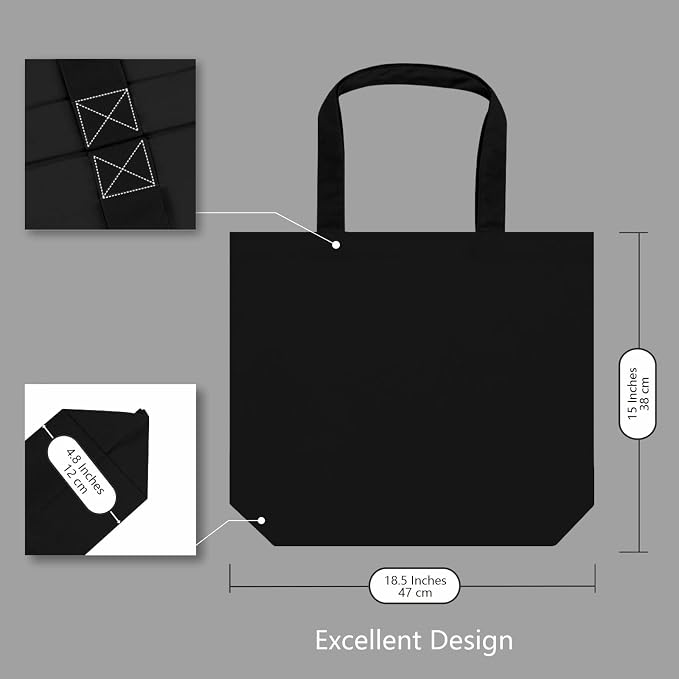 TOPDesign 6-Pack Super Strong Large 12oz Cotton Canvas Tote Bags, Reusable Grocery Shopping Cloth Bags, Fashionable Two-Tone Totes for Crafts, DIY Your Creative Designs - Image 5