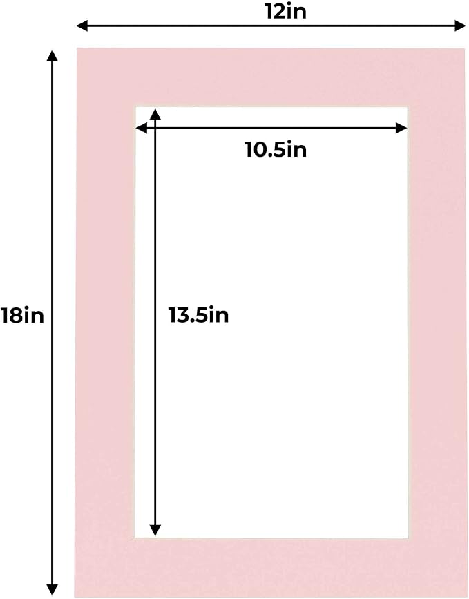 11x14 Mat for 12x18 Frame - Precut Mat Board Acid-Free Show Kit with Backing Board, and Clear Bags Soft Pink 11x14 Photo Matte Made to Fit a 12x18 Picture Frame Matboard for Framing, Pack of 10 Mats - Image 4
