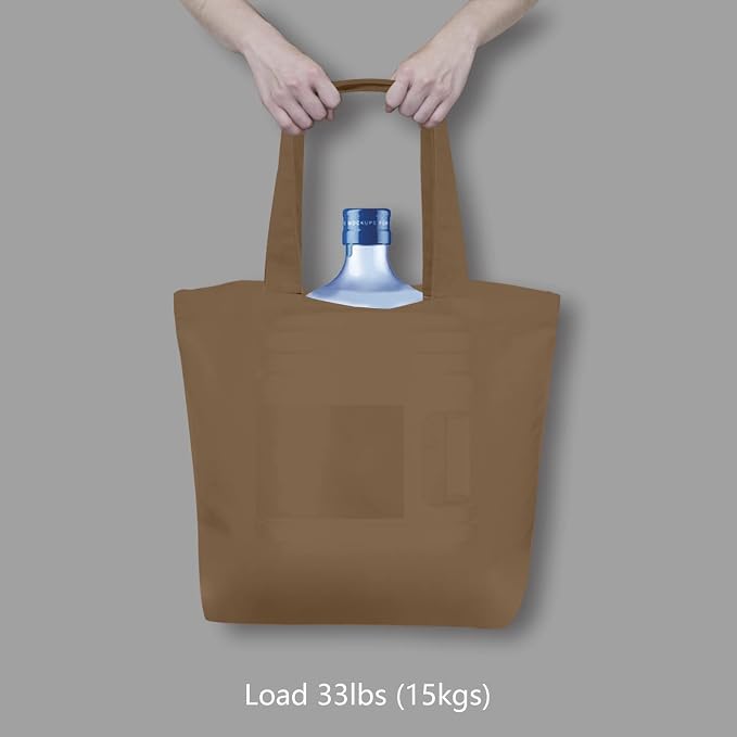 TOPDesign 1-Pack Super Strong Large 12oz Cotton Canvas Tote Bag, Reusable Grocery Shopping Cloth Bag, Fashionable Two-Tone Tote for Crafts, DIY Your Creative Designs - Image 6