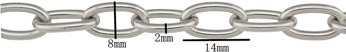 Coiris 6.6-49 Feet Stainless Steel Cable Chain for Jewelry Making Bulk, 2-9mm Soldered Link Chain Spool for DIY Necklaces Bracelets Crafts, Anti-Tarnish Metal Chain Roll (No Clasps Included) - Image 2