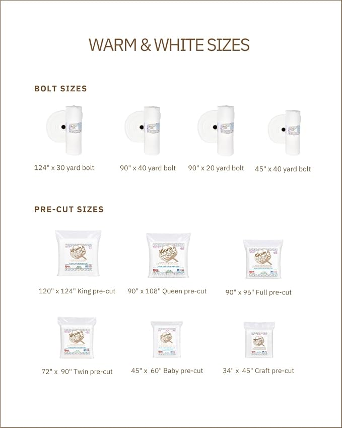 The Warm Company — Warm & White Cotton Batting — King Size 120" x 124" Pre-Cut, Premium Needle-Punched Quilt Batting for Crafts & Quilting - Image 8