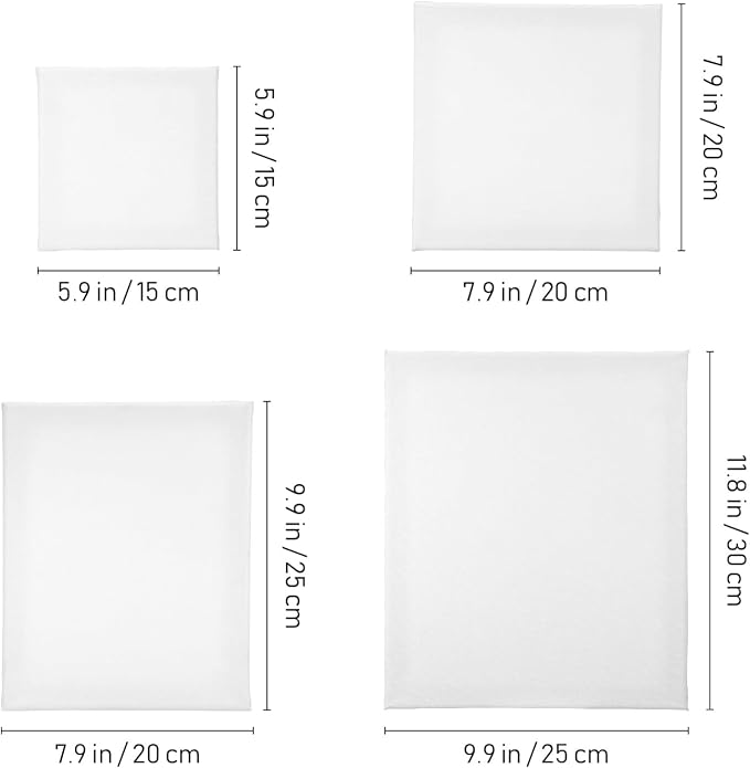VILLCASE Stretched Oil Painting Canvas, Multi Pack 6x6, 8x8, 8x10,10x12 Inch, Pack of 12, Cotton Canvas Boards for Painting Supplies, Acrylic, Oil, Watercolor, Tempera - Image 3