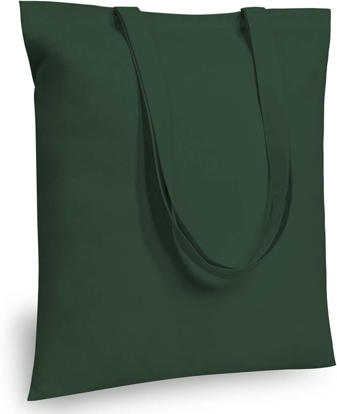 TOPDesign 24-Pack Economical 16"x15" Green Black Cotton Tote Bag, Lightweight Medium Reusable Grocery Shopping Cloth Bags, Suitable for DIY, Advertising, Promotion, Gift, Activity by TOPDesign
