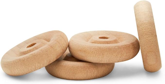 Classic Mini Wooden Wheels, Great for Crafts Too, 3/4 Inch Diameter, 3/16 Inch Thick, 1/8 Inch Hole, Pack of 250, by Woodpeckers by Woodpeckers