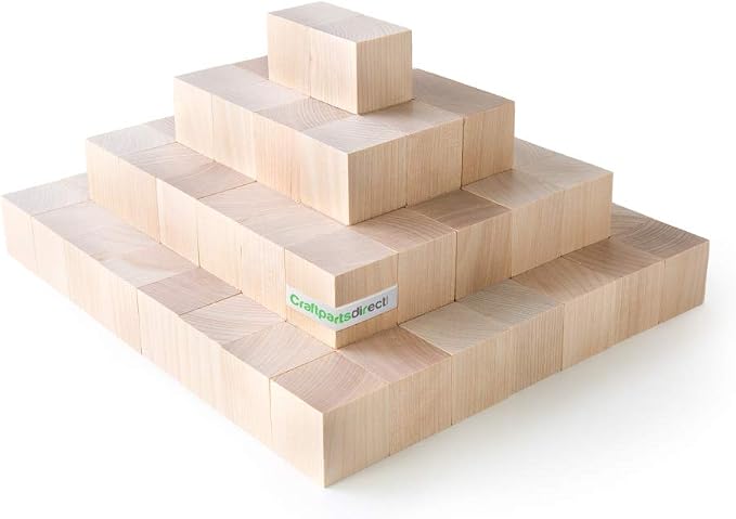 2 Inch Unfinished Solid Birch Wood Cubes | Natural Wooden Square Blocks for DIY Crafts | 10 Pack - Image 8