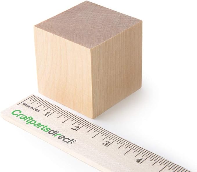 2 Inch Unfinished Solid Birch Wood Cubes | Natural Wooden Square Blocks for DIY Crafts | 10 Pack - Image 2