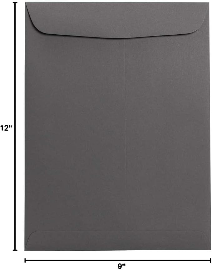 JAM PAPER 9 x 12 Open End Catalog Premium Envelopes - Dark Grey - 50/Pack - Image 4