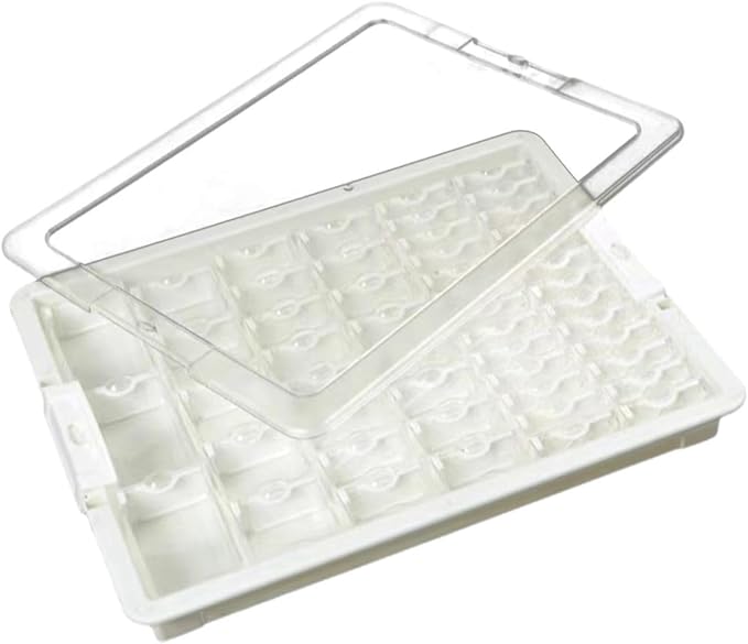 Colaxi Bead Storage Box, 50-Grid Stackable Clear Organizer with Lid and Removable Compartments for Beads, Charms, Jewelry and Crafts by Colaxi