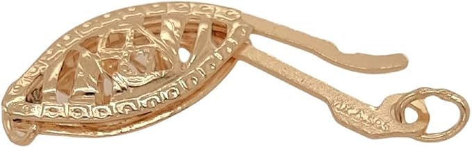 14K Solid Yellow Gold Marquise Filigree Safety Clasp, 16MM by CRAFT WIRE | 1pc, 14K Solid Yellow Gold Marquise Filigree Clasp, Gold Clasp for Pearl or Bead Strands, Connector for Jewelry Made in USA - Image 6