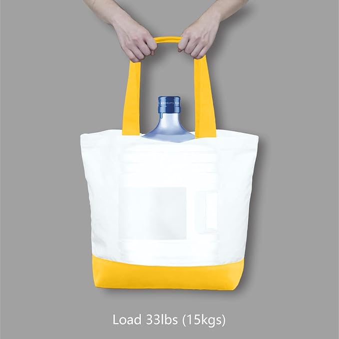TOPDesign 1-Pack Super Strong Large 12oz Cotton Canvas Tote Bag, Reusable Grocery Shopping Cloth Bag, Fashionable Two-Tone Tote for Crafts, DIY Your Creative Designs - Image 6