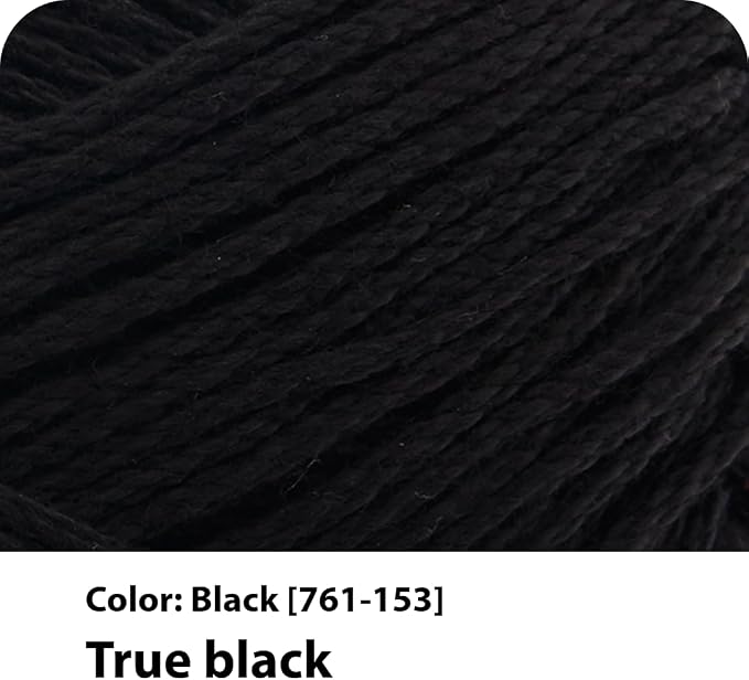 Lion Brand Yarn, 24/7 Cotton Yarn, Black, 1 Pack | Light Worsted 100% Mercerized Cotton Yarn for Crochet, Knitting, Craft, 185 Yards of Natural Fiber for Tees, Bags, Dishcloths - Image 2