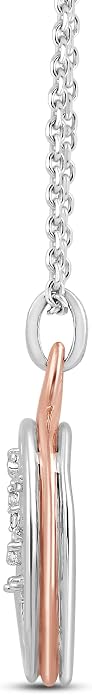Jewelili 10K Rose Gold & Sterling Silver Diamond Tree Life Pendant Necklace | 18" Cable Chain with lobster Claw Clasp, Two tone Jewelry for Women, Fine Jewelry with Gift Box - Image 3