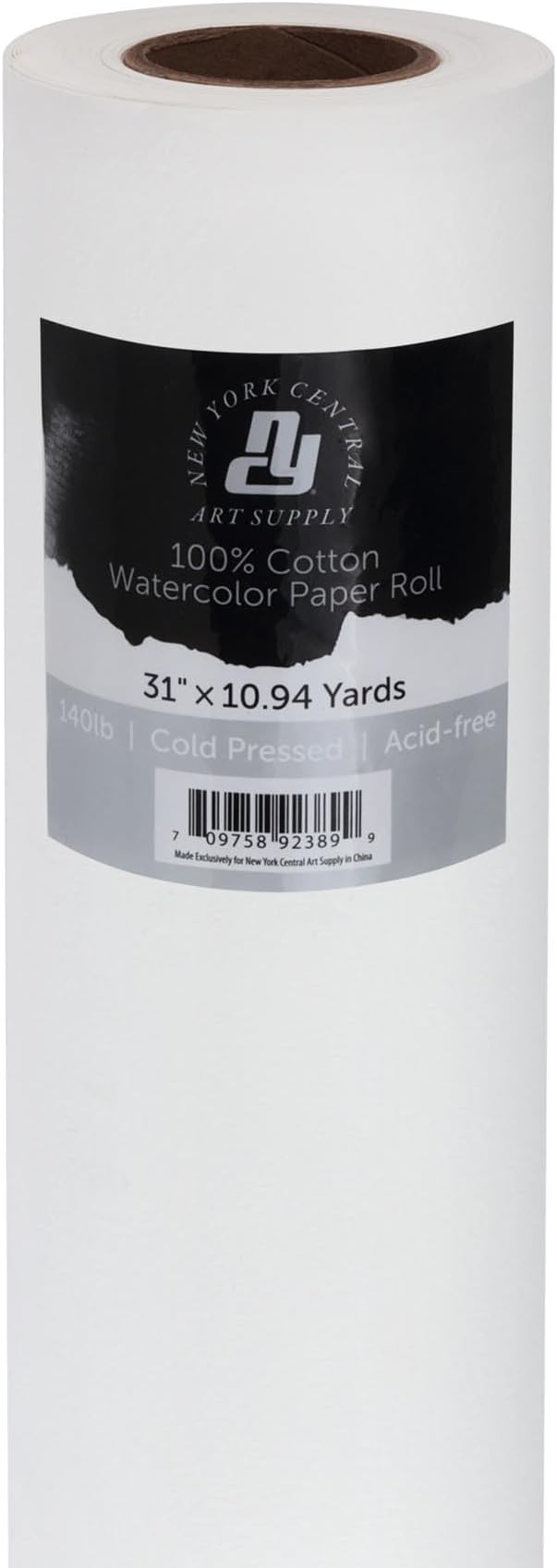 New York Central Large Watercolor Paper Roll for Artists - 140 lb Cold Press - 31" x 10.94 yd - 100% Cotton Bright White Acid-Free Archival Roll of Cold Pressed Watercolor Paper - Image 2