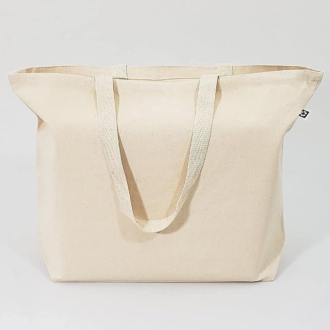TBF 12-Pack Large Economical Recycled Canvas Tote Bag, Sturdy Reusable Grocery Shopping Cloth Beach Bags, Great for DIY, Advertising, Promotion, Gift, Giveaways - Image 6