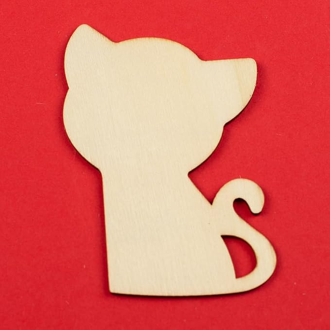 Pack of 24 Kitten and Puppy Wood Cutouts by Factory Direct Craft - Blank Wooden Bulldogs Panthers Wildcats Cat and Dog Pet Shapes for Crafts and DIY Projects (Size: 4" H) - Image 8