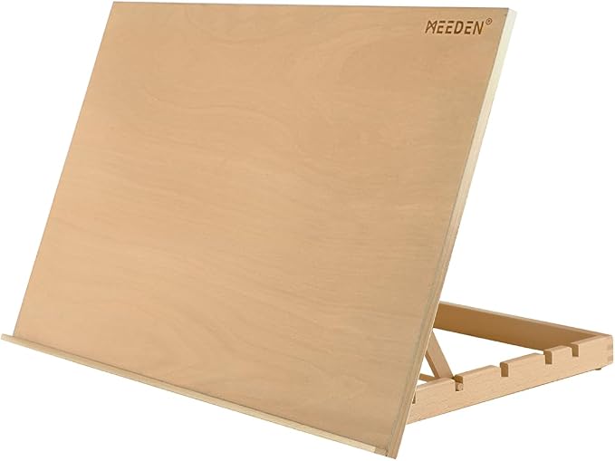 MEEDEN Extra Large(20"x 30") Wooden Tabletop Easel for Painting, 5-Position Adjustable Drawing & Sketching Board, Portable Beechwood Desktop Art Easel Stand for Adults, Artists, Beginners & Student by MEEDEN