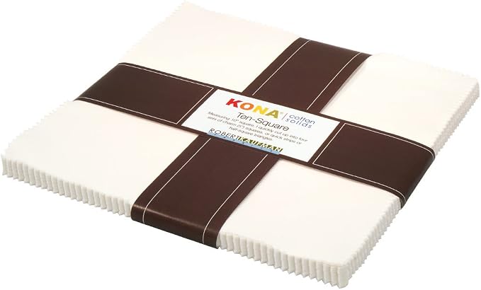 Kona Cotton Solids Snow Layer Cake 10" Fabric Quilting Squares Robert Kaufman TEN-121-42 by Robert+Kaufman