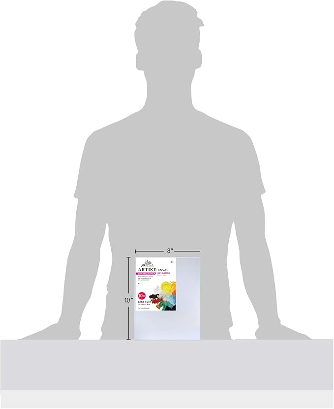PHOENIX Stretched Canvas for Painting 8x10 Inch/10 Value Pack, 8 Oz Triple Primed 5/8 Inch Profile 100% Cotton White Blank Canvas, Artist Framed Canvas for Oil Acrylic & Pouring Art - Image 4