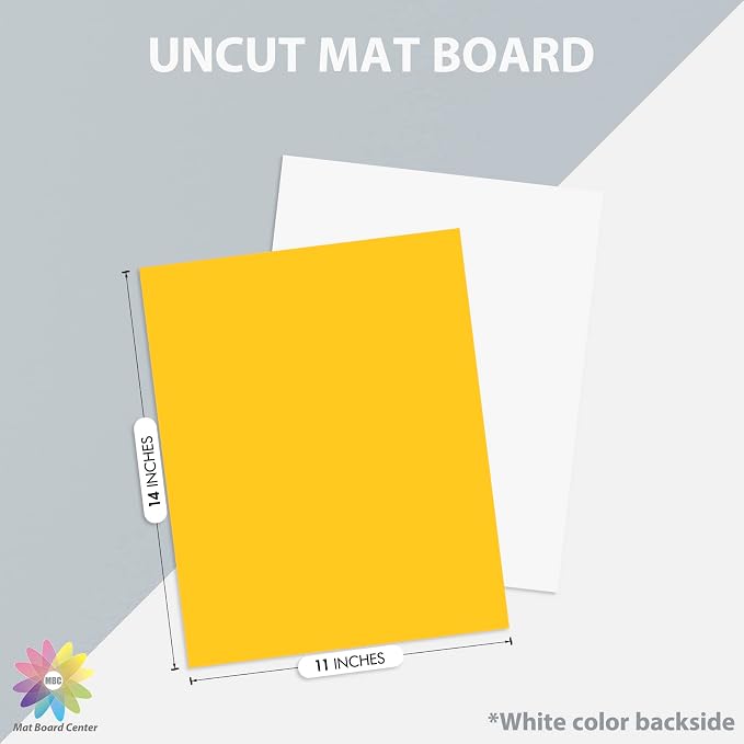 Mat Board Center Pack of 25 11x14 Uncut Mat Boards, Assorted Colors | Acid-free Matboards, 4-Ply Picture Backing Board Ideal for Frames, Photos, Crafts, Prints - Image 2