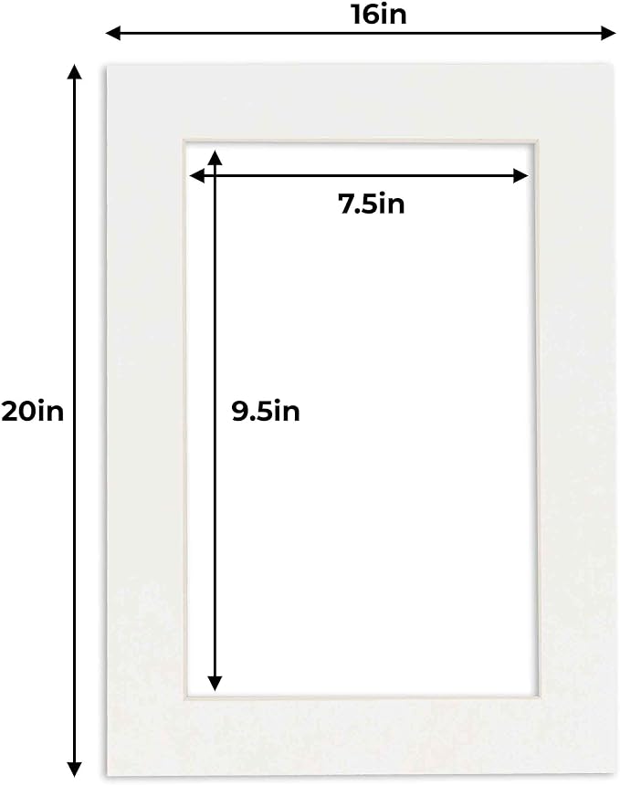 8x10 Mat for 16x20 Frame - Precut Mat Board Acid-Free Textured White 8x10 Photo Matte For a 16x20 Picture Frame, Premium Matboard for Family Photos, Show Kits, Art, Picture Framing, Pack of 10 Mats - Image 4