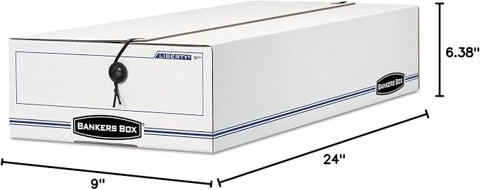 Bankers Box 12-Pack String & Button Check Box, 5-3/4" x 9" x 23-1/4" | Keep checks and specialty forms protected, sorted, and ready to retrieve with secure string-and-button closure. - Image 3