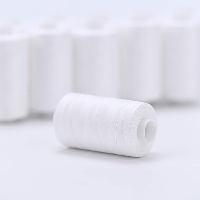 Simthread All Purposes Cotton Quilting Thread 50s/3 Thread for Piecing Sewing etc - 550 Yards Each (12 White) - Image 3