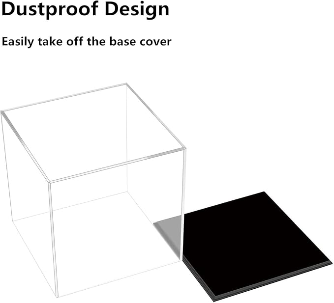 Cliselda Clear Acrylic Display Case with Black Base 4x4x4 inch | Square Acrylic Box Cube Small Storage Containers, Fully Assembled Dustproof Display Box for Collectibles Action Figures - Image 5