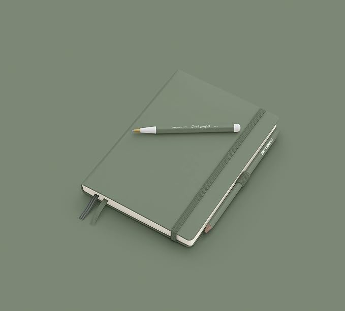 LEUCHTTURM1917 - Notebook Hardcover Medium A5-251 Numbered Pages for Writing and Journaling (Olive, Plain) - Image 3