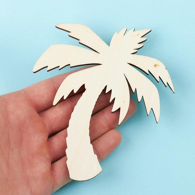 Pack of 24 Unfinished Wood Tropical Palm Tree Cutouts by Factory Direct Craft - Blank Palm Tree Wooden DIY Coastal Beach Shapes (4-1/2" x 5") - Image 4