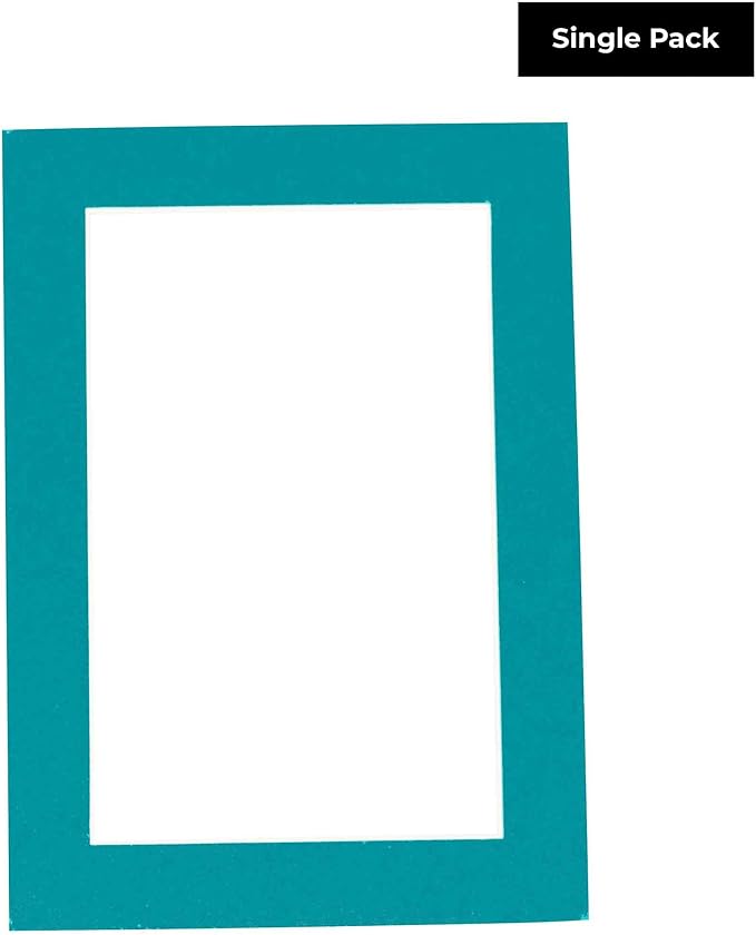 5x7 Mat for 8x10 Frame - Precut Mat Board Acid-Free Show Kit with Backing Board, and Clear Bags Teal Blue 5x7 Photo Matte Made to Fit a 8x10 Picture Frame Matboard for Framing, Pack of 1 Mat - Image 2