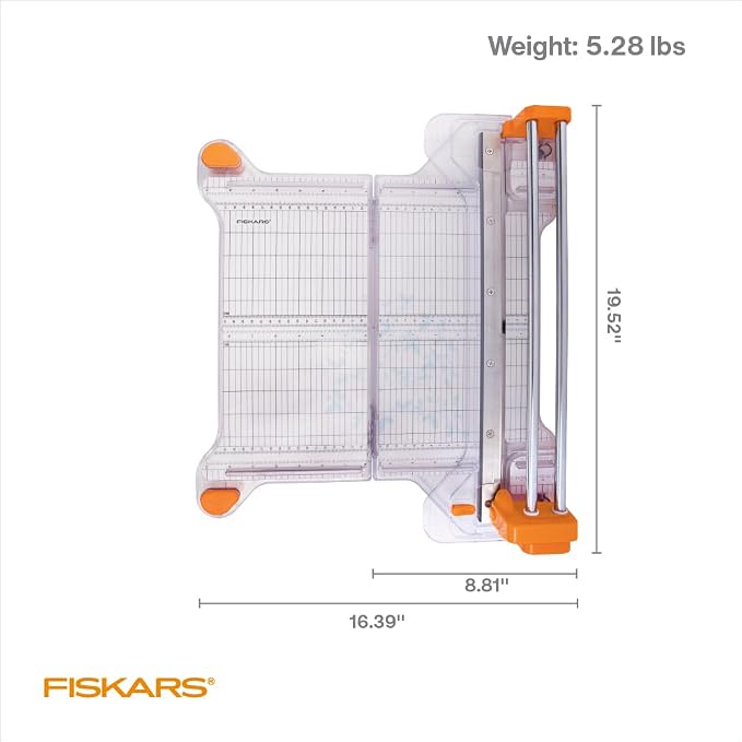 Fiskars ProCision Folding Rotary Bypass Paper Cutter, 12" Cut Length | Cuts Thick Materials, Self-Sharpening Paper Trimmer for Photos, Crafting & Scrapbooking, Arts and Crafts Supplies - Image 8