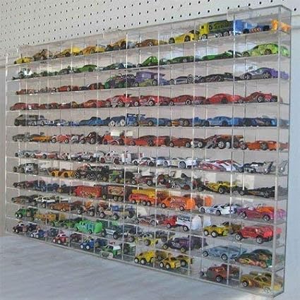 Clear Display Case Wall Cabinet for 1:64 Hot Small Toy Car Wheels Scale Matchbox Hot Toy Cars Collection Storage Display (108 Slots, 32" X 21") - Image 3