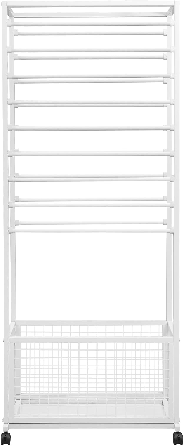 Ribbon Holder Organizer Rack, 20-Layer Ribbon Holder with Wheels | Double-Sided 20-Layer Ribbon Holder with Wheels, Wrapping Paper Ribbon Display Rack Storage Shelf for Craft Room - Image 4