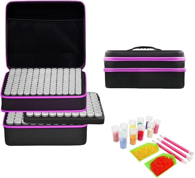 GZWENHAN 246 Slots Diamond Painting Storage Container, Diamond Painting Accessory kit, Diamond Art Accessories and Jewelry Craftsmanship Beads Storage Box, (Rose red) - Image 6