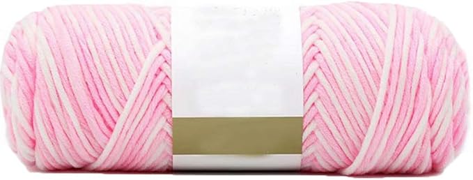 Pink White Soft Cotton Crochet Yarn 500g/1.1lb Knitting Rainbow Gradient DIY Hand Knit Worsted Super Soft Warm for Sweater Bag Hat Scarf by Unknown