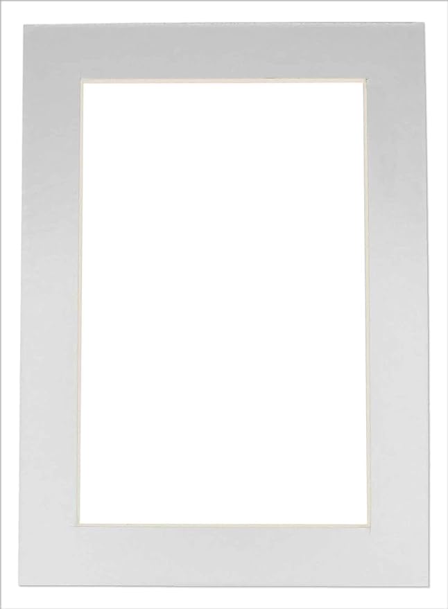 5x7 Mat for 8x10 Frame - Precut Mat Board Acid-Free Show Kit with Backing Board, and Clear Bags Metallic Silver 5x7 Photo Matte Made to Fit a 8x10 Picture Frame Matboard for Framing, Pack of 1 Mat - Image 3