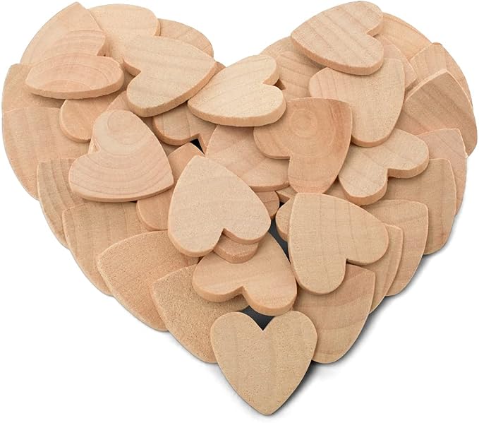 Small Wood Hearts for Crafts 1-inch, 1/8 inch Thick, Pack of 500 Wooden Wedding Hearts for Valentine's Day Table Decor, by Woodpeckers - Image 3