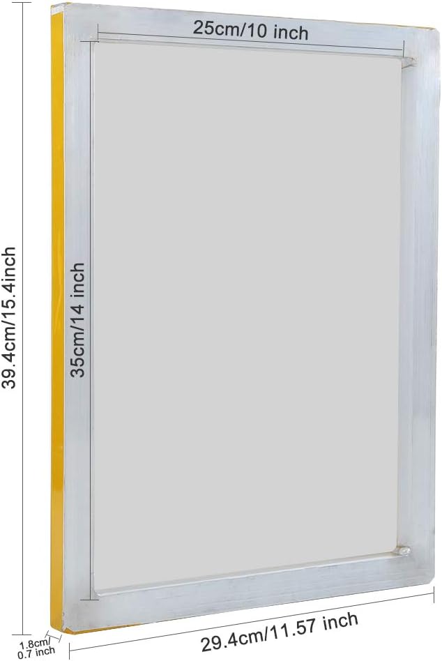 Caydo 2 Piece 10 x 14 Inch Aluminum Silk Screen Printing Frames with 110 White Mesh for Screen Printing - Image 2