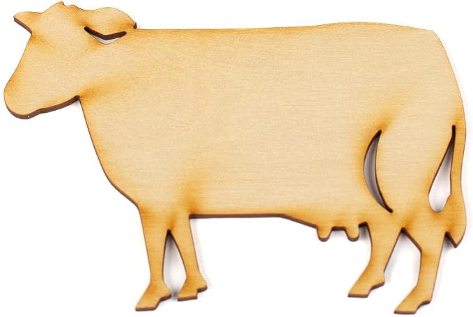 Pack of 24 Unfinished Wooden Cow Cutouts - Blank Wood Cutouts are Ready for DIY Crafts, Activities, and Decor from Factory Direct Craft - Image 2