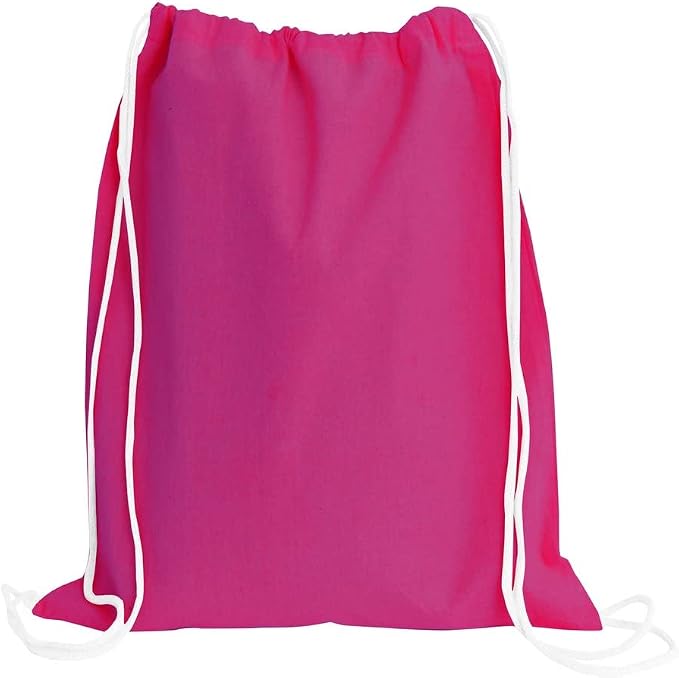 24 Pack Promotional Priced Cotton Drawstring Bags Backpacks Art Craft by ToteBagFactory