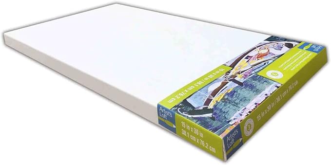 Artist's Loft 15" x 30" Level 3 Gallery Wrapped Heavy Duty Canvas - Acid Free Cotton Canvas for Paint, Acrylic, & Oils - Bulk 6 Pack - Image 3