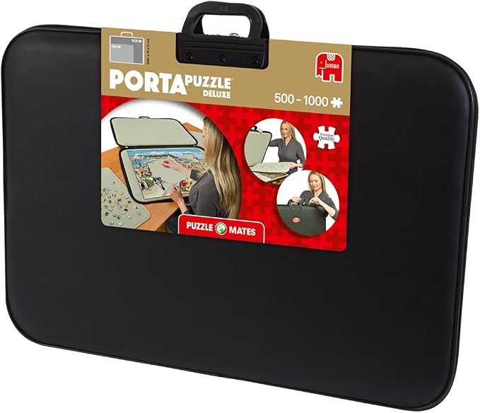 Jumbo, Puzzle Mates, Portapuzzle Deluxe - Standard 1,000 Piece Jigsaw Storage Board Case, Jigsaw Puzzle Accessories, 500-1000 Piece Puzzle Storage | Portable Puzzle Mat with Non-Slip Felt Surface - Premium Leather Puzzle Mat for Puzzles up to 1000 Piec... - Image 6